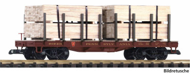 PIKO 38799 - G - Rungenwagen mit Holzladung, PRR